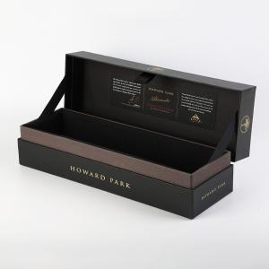 Buy cheap Gold Foil Personalised Gin Single Wine Bottle Gift Box Whisky Brandy Boxes Packing product