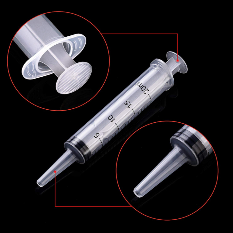 4 Pack Large Plastic Syringe for Scientific Labs and Dispensing Multiple Uses Measuring Syringe Tools (20 ml)
