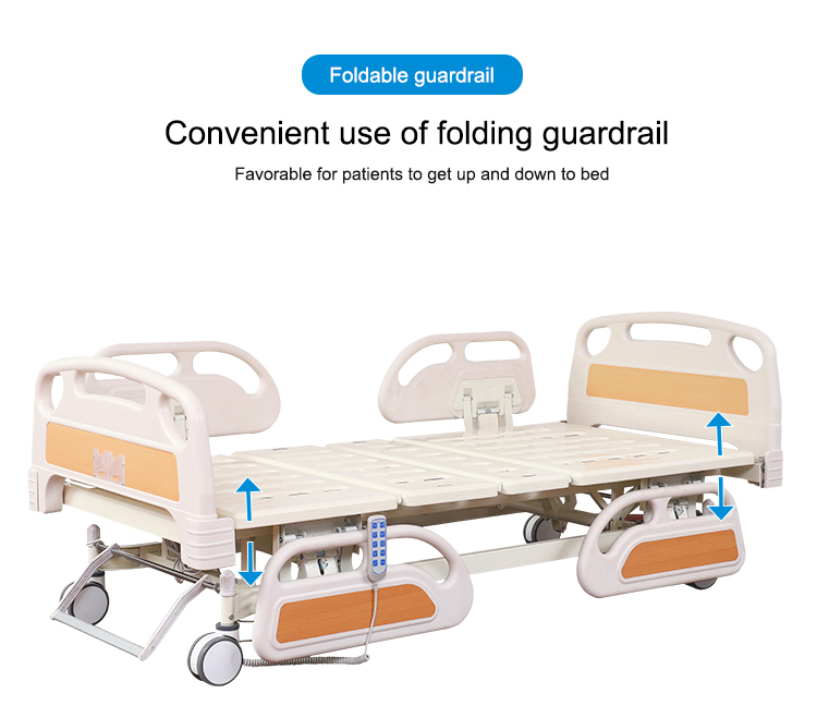 Adjustable Patient ICU Remote Control Hospital Bed ODM 400mm To 710mm Lifted hospital electric bed