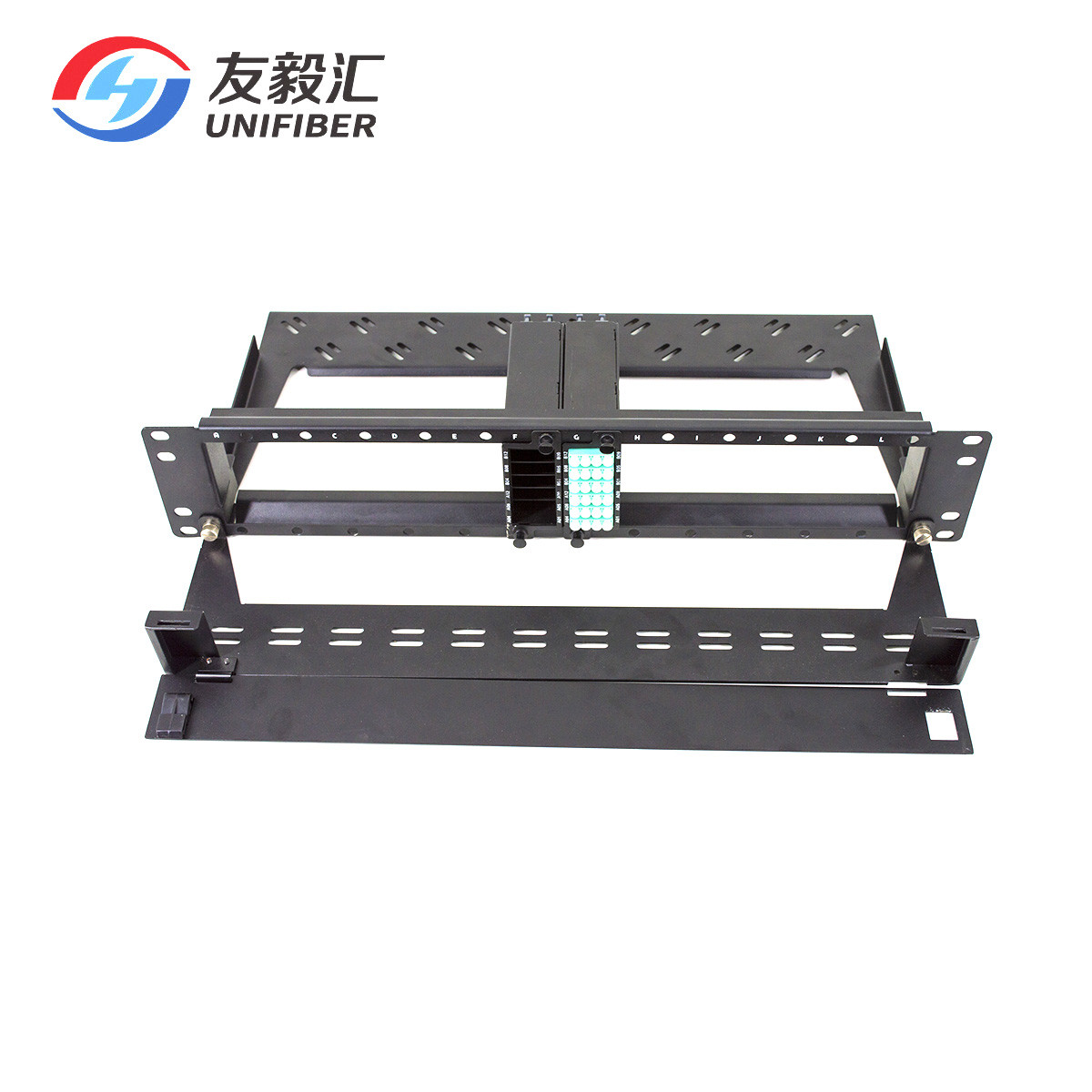 OM3 Quad LC 24F 2U 288F MPO MTP Fiber Patch Panel