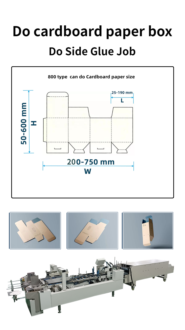 Advanced CQT-800WK-2 Corrugated Paper Box Folder Gluer Machine for Cardboard Boxes