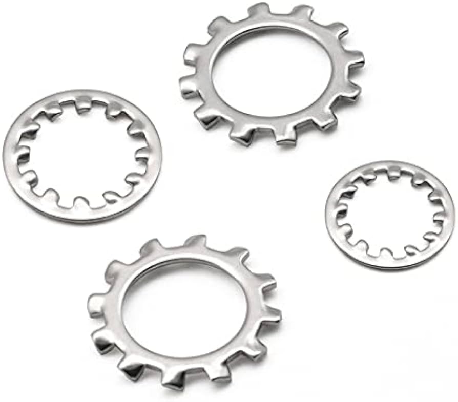 Sample 304 Stainless Steel External Tooth Lock Washers DIN 6797 Standard Metric Self Lock Washer