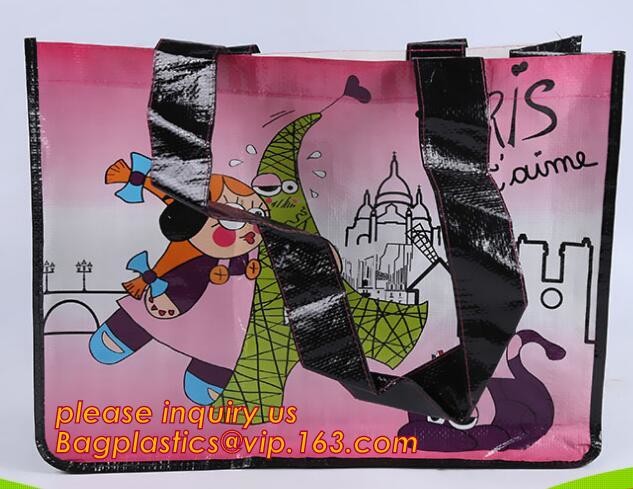 Color Printed PP Woven Carrying Shopping/Grocery Tote Bag,promotional tote laminated pp non woven gift bag fashion handb
