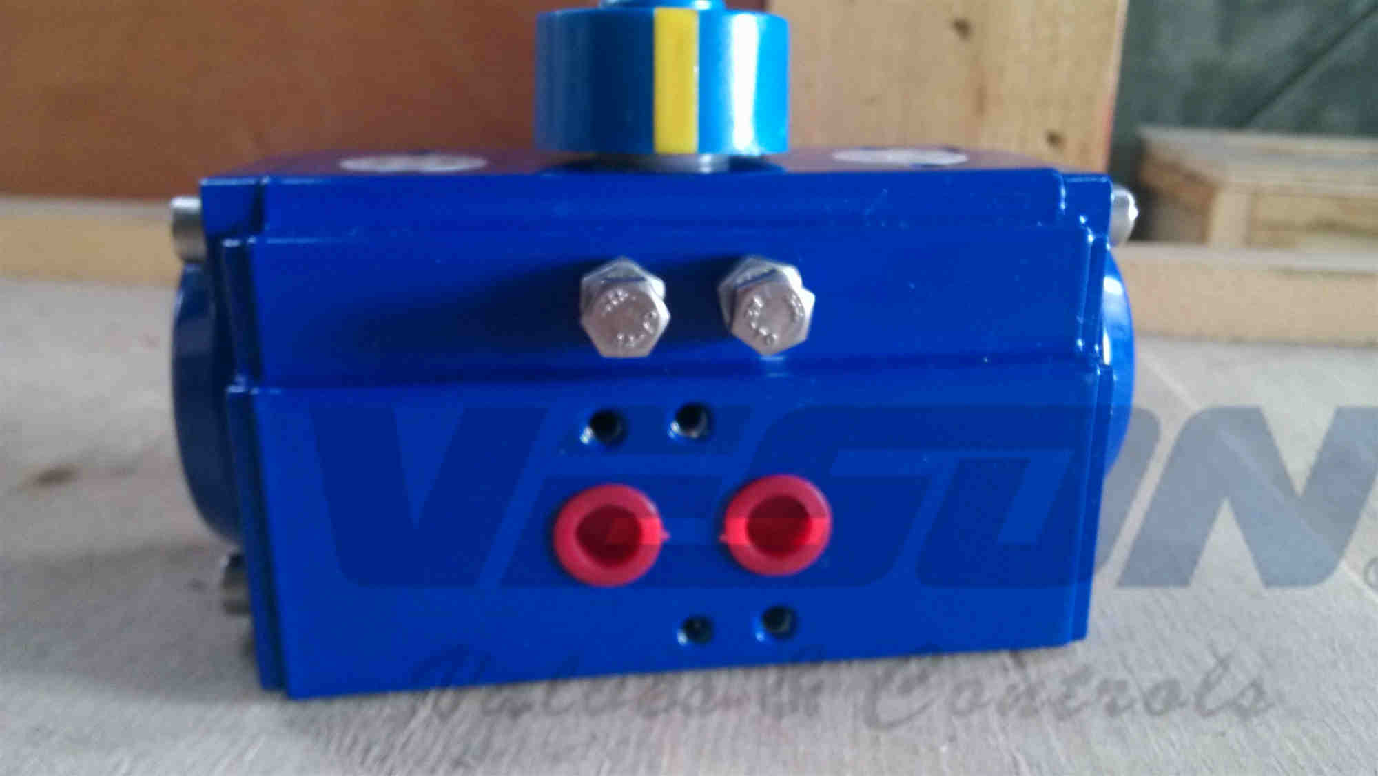 Polyester Coating Pneumatic Rack And Pinion Actuator / 0~90 Degree Rotary Actuator