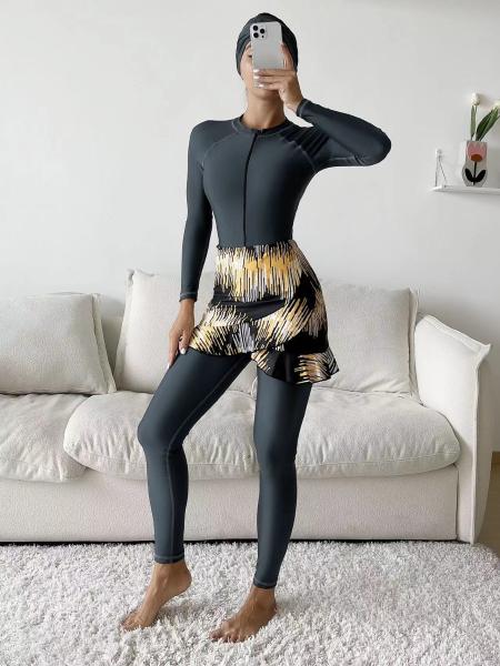 Slim Beach Muslim Swimsuit Ladies Modest Swimwear Muslim Belly Covering