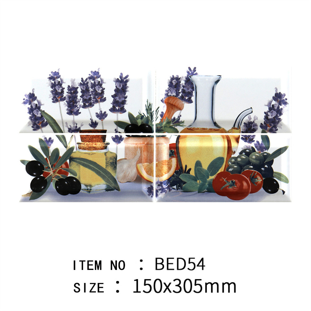 A Scene Of Harvest ,SGS White Body Glossy 7.5x15.2cm Subway Porcelain Wall Tiles For Home Embellishment And Dining Room