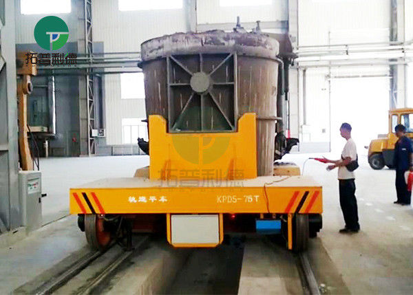 Foundry Metal Casting Ladle Car Battery Powered Slag Pot Transfer Trolley
