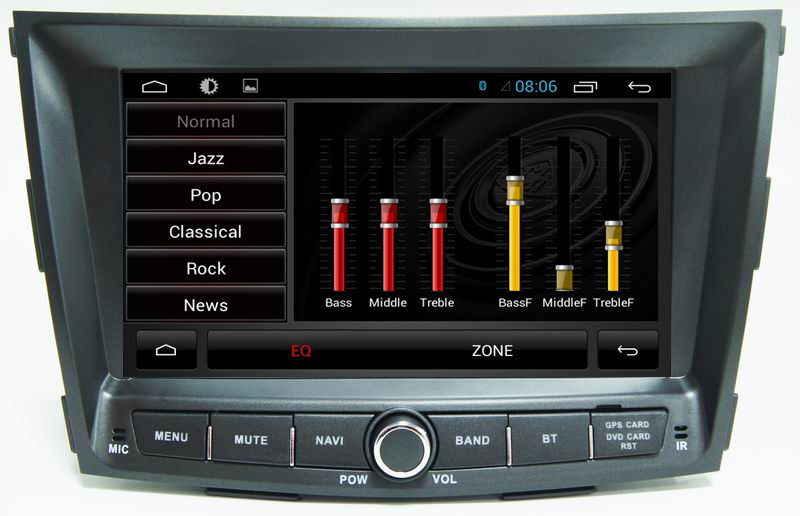Ouchuangbo 8 inch digital screen car dvd android 6.0 for Ssangyong Tivolan with 1080P HD video decode playing