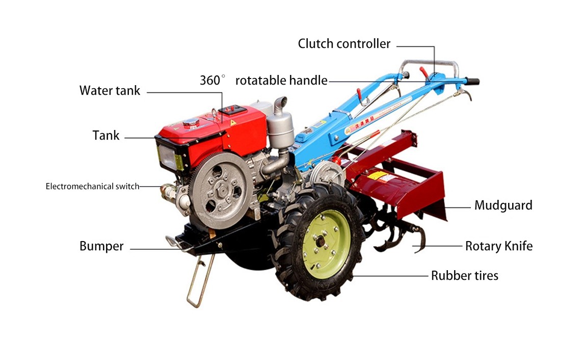 Multi Purpose Agricultural Machinery Tractor 12HP 15HP 18HP