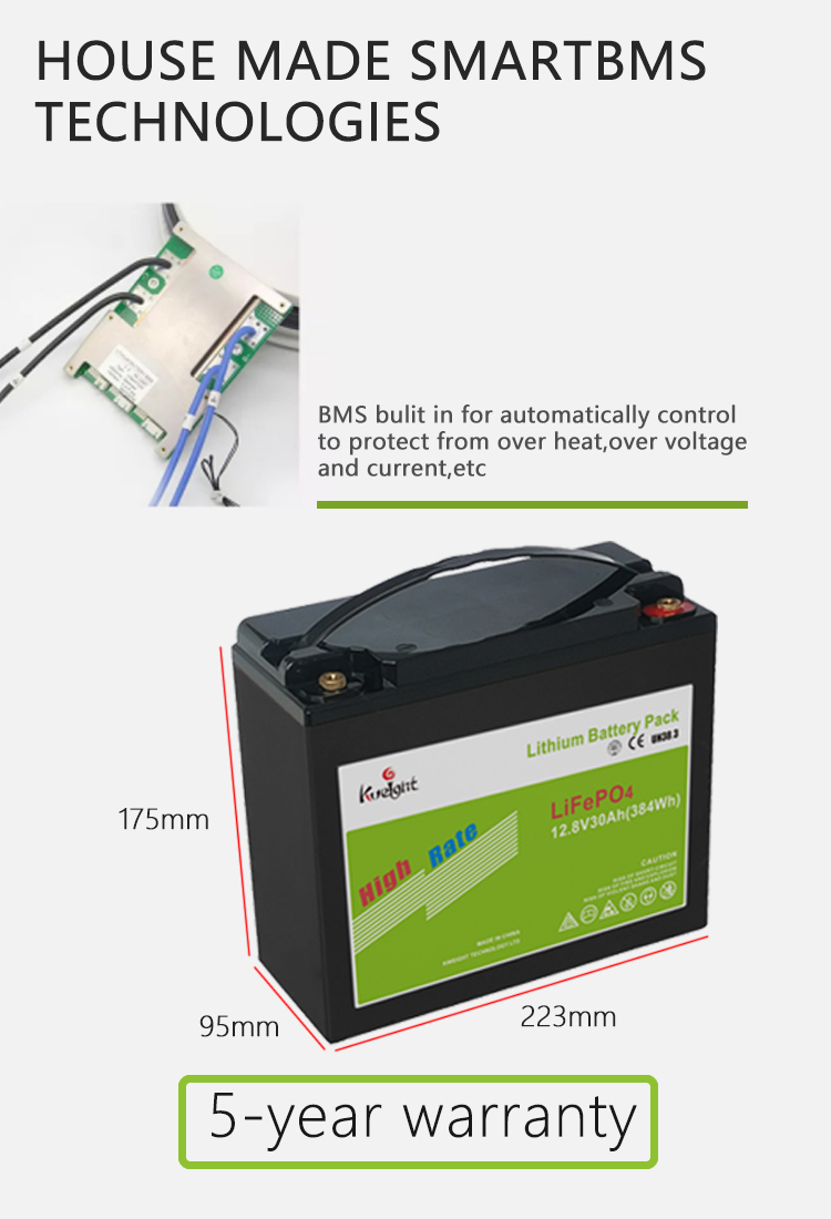 Lead Acid 12v 30ah Lithium Battery Power Lifepo4 For Emergency Street Light