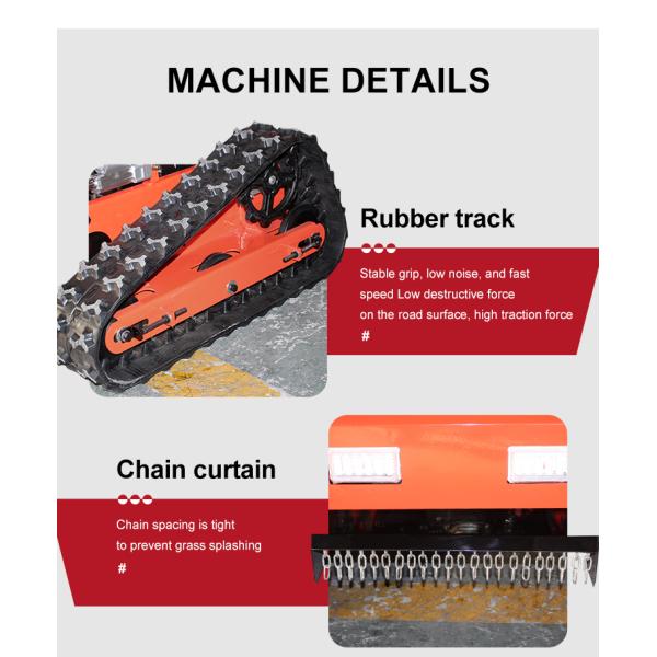 Free Shipping CE EPA Petrol Gasoline Engine All Terrain Grass Cutting Machine Rubber Remote Control Robot Flail Lawn Mower
