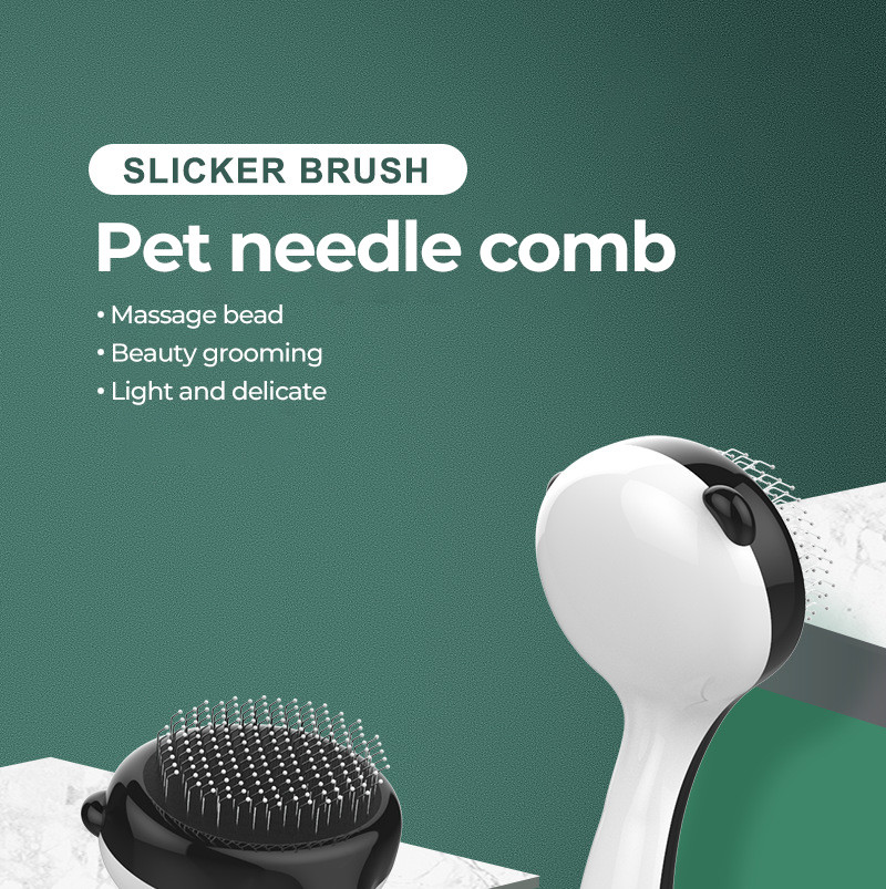 Panda Pet Grooming Brush Needle Comb Brush For Dogs Pet Hair Remover Brush