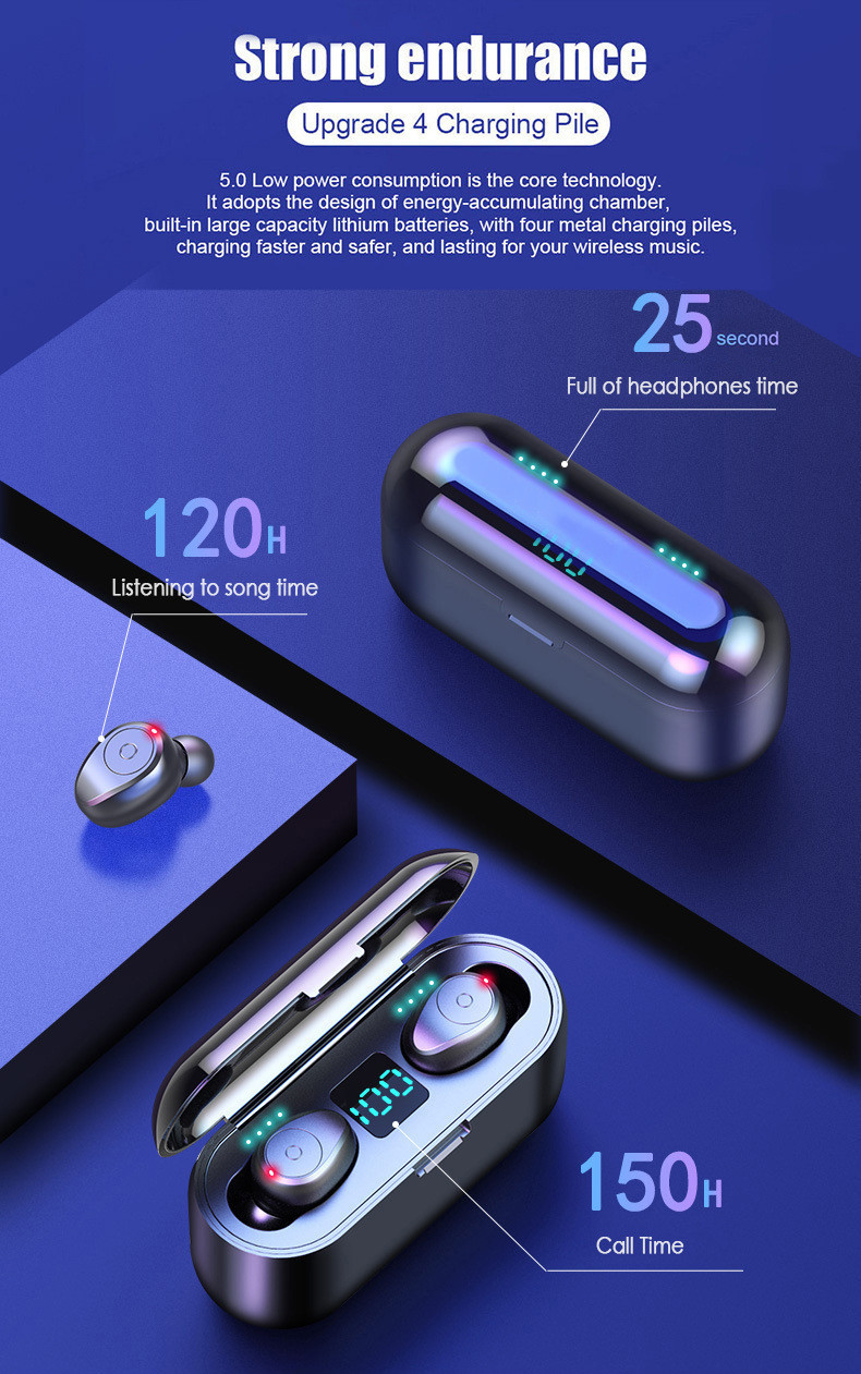 HSP Android Wireless Earphones A2DP With Mic Smart Touch CVC8.0