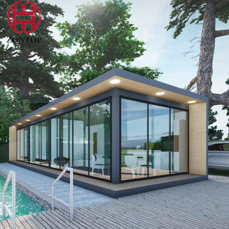 Zontop Factory Modern Prefabricated Luxry Modular Glass House Prefab Container Home