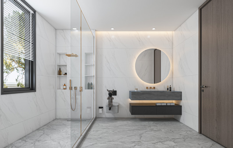 Minimalist Elegant Floating Vanity Unit Led Mirror Bathroom Vanity Anti Corrosion
