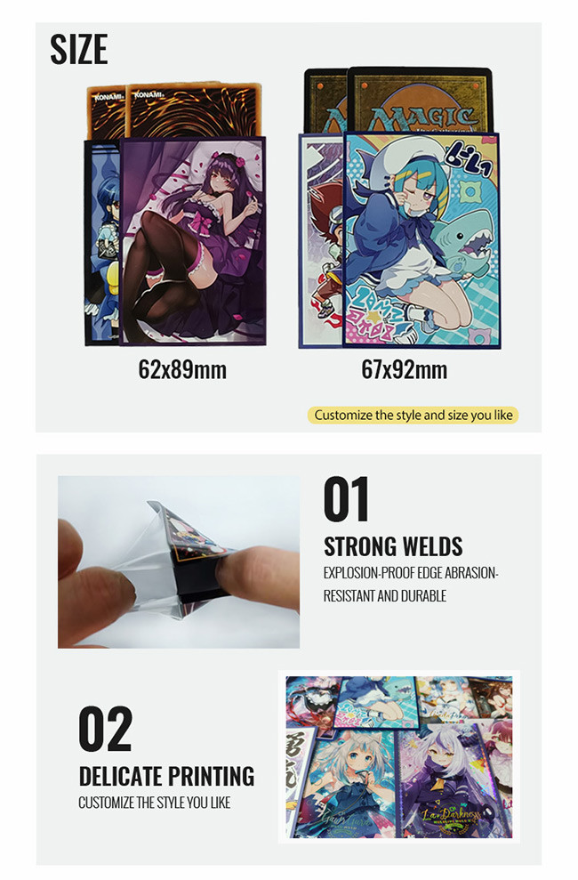 62x89mm Japanese Size Card Sleeve Sealed Edge Trading Card Sleeve for Yugioh Cards without PVC