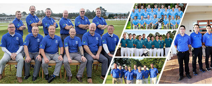 Black Staff Mens Breathable Polo Work Shirts Screen Printing Plain Solid Blue Color