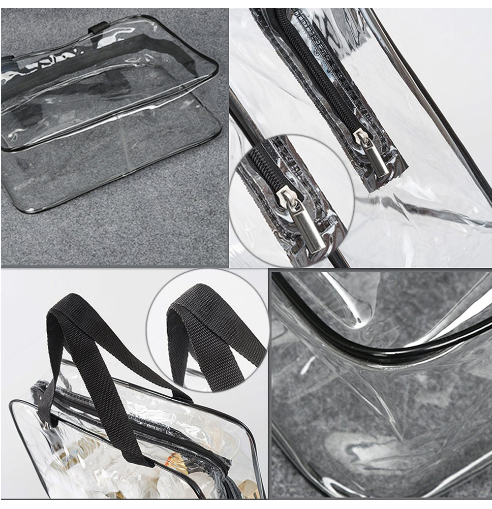 Waterproof Zippered 6 Pack Clear PVC Toiletry Bag With Handle