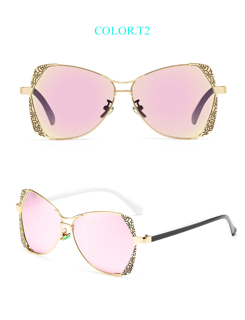Retro Engraving 143MM Metal Frame Custom Polarized Sunglasses UV400