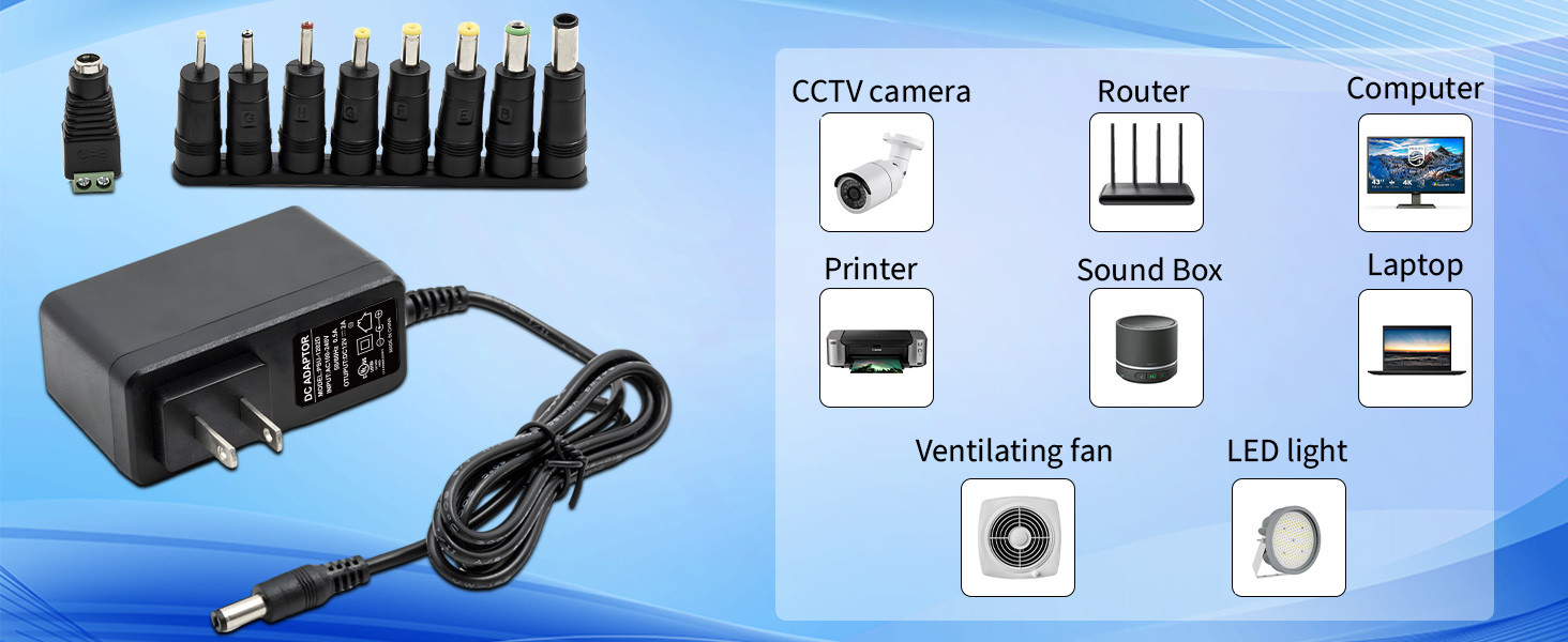 2A AC/DC Adapter 12V 2000Ma Power Supply UL Listed For LED Strip Lights GPS Routers