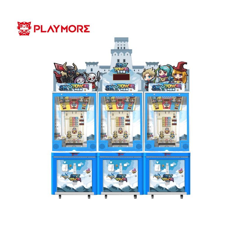 Coin Pusher Sky Tower Redemption Game Machine 3 Player 1000W