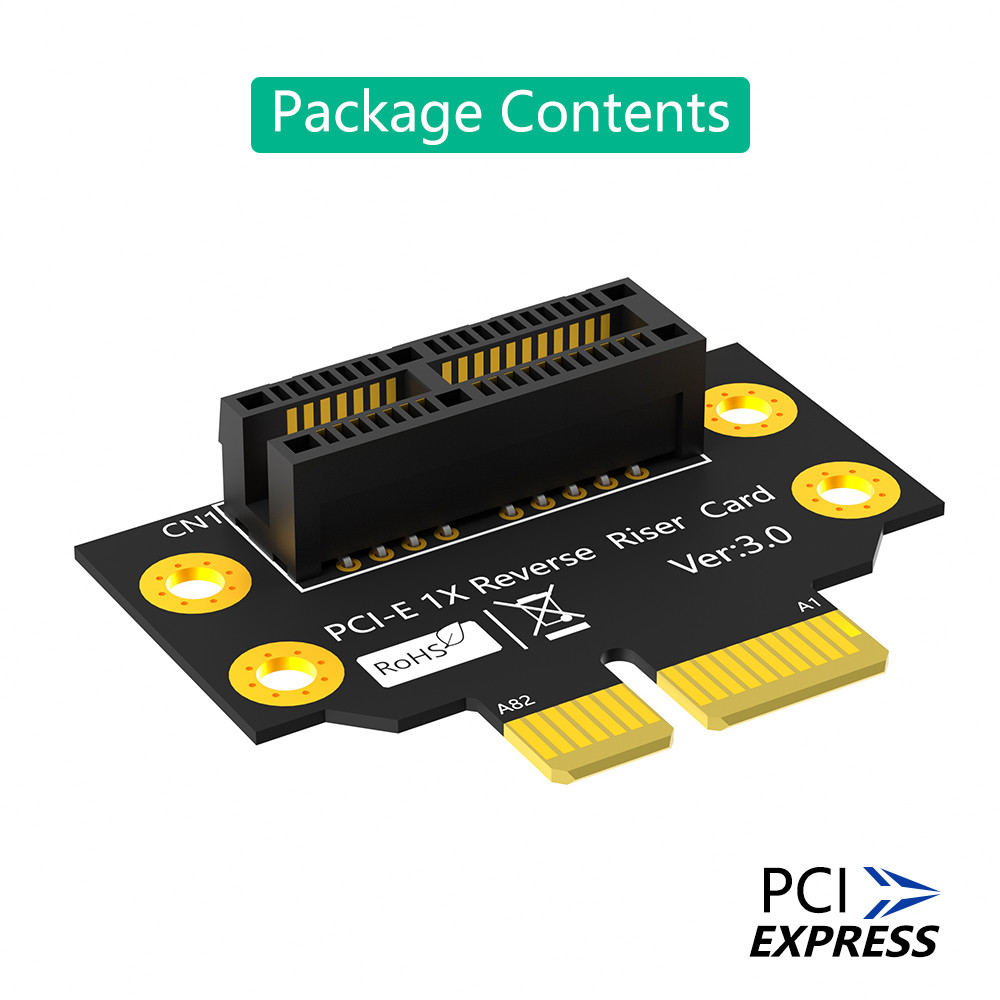 Reverse 90 Degree PCI-E 3.0 1X Slot To PCIe X1 Adapter Riser Card For 2U Server Case