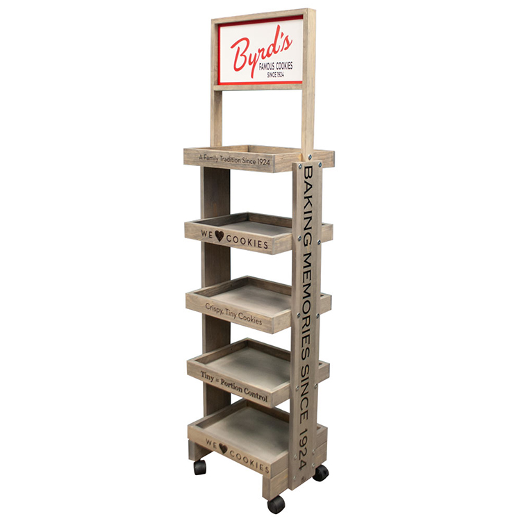 Skin Care Product Wood Display Rack For Facial Cleanser