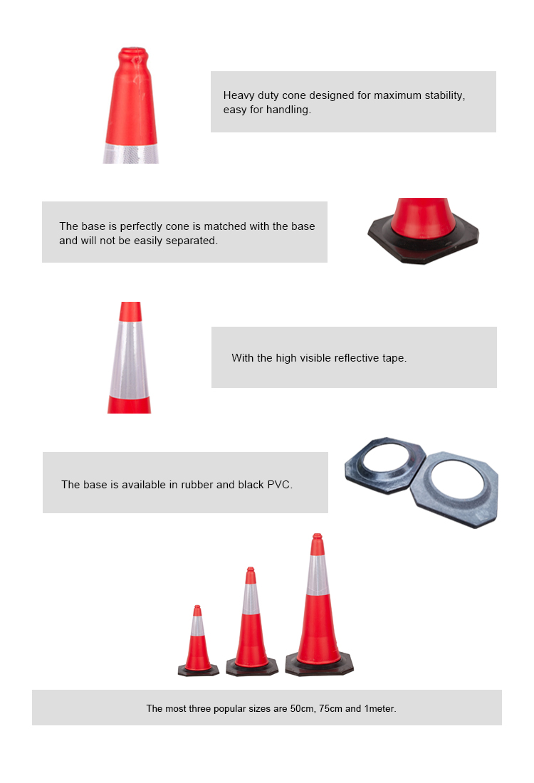 Traffic Warning Road Safety Cones High Visible Collapsible Road Cones