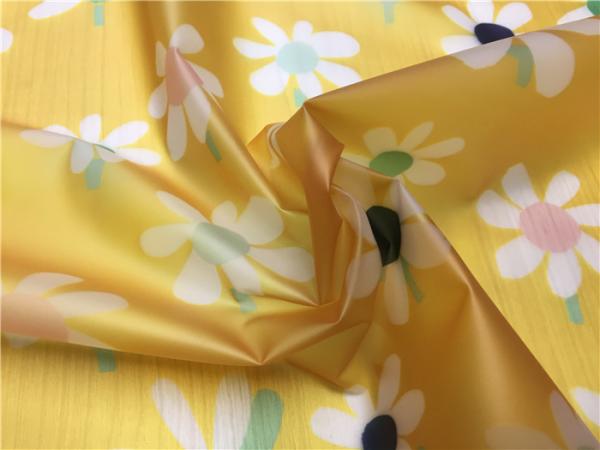 Quality Little Girls Coats TPU Leather Yellow Color With White Flowers Eco - Friendly for sale