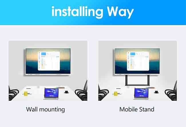 3840*2160px Electronic Interactive Whiteboard 86 Inch Smart Board FCC Approval