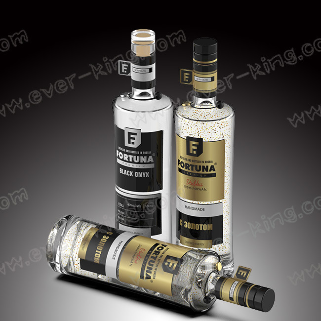 500ML Flint Glass Vodka Liquor Bottle With Cork Seal