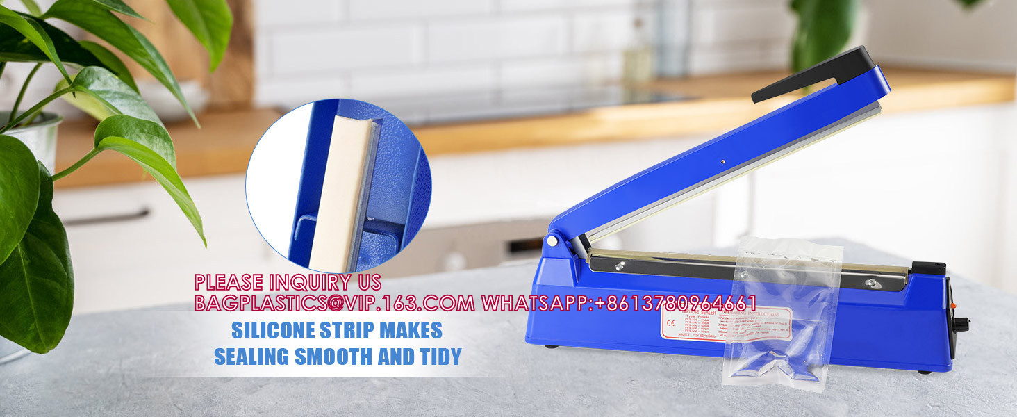 16 Inch Impulse Bag Sealer, Manual Poly Bag Sealing Machine W/Adjustable Timer Electric Heat Seal Closer