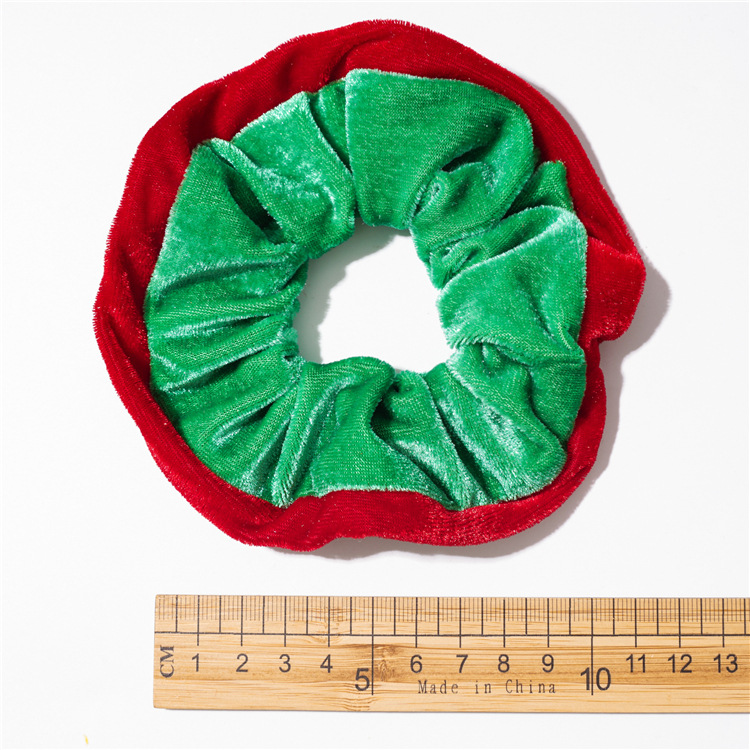 Girl Christmas Hair Accessories Band Ties Elastic Contrast Headband Velvet Scrunchies 10cm