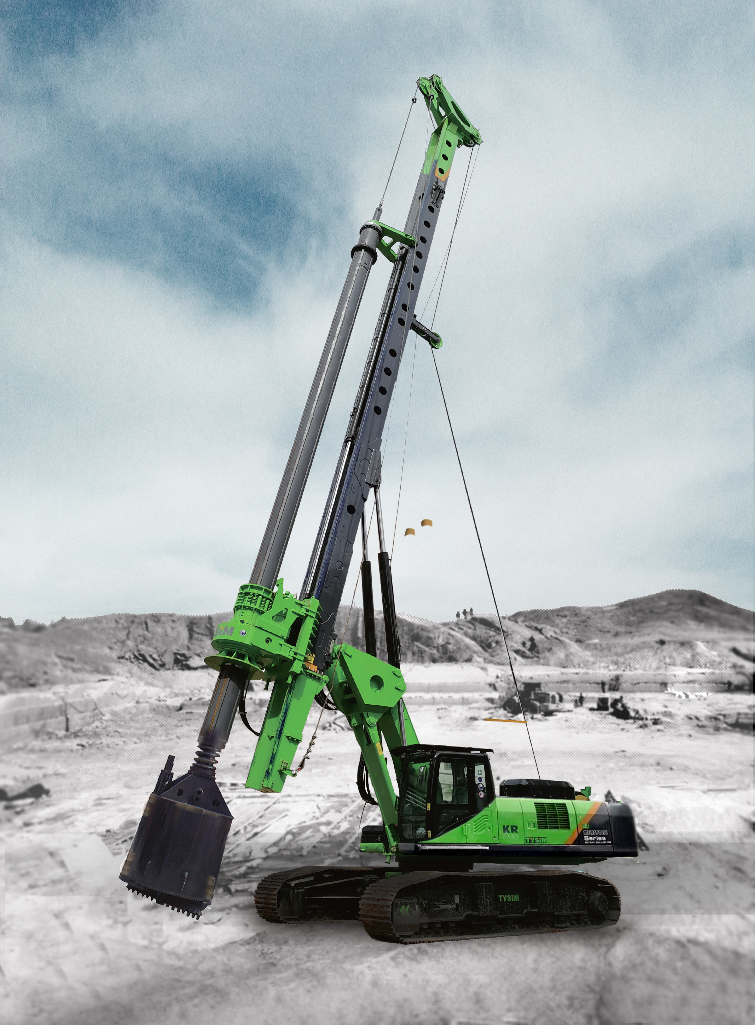 320KN Drilling Piling Rig Machine KR300C Diesel Engine Equipment Stroke 6000 Mm