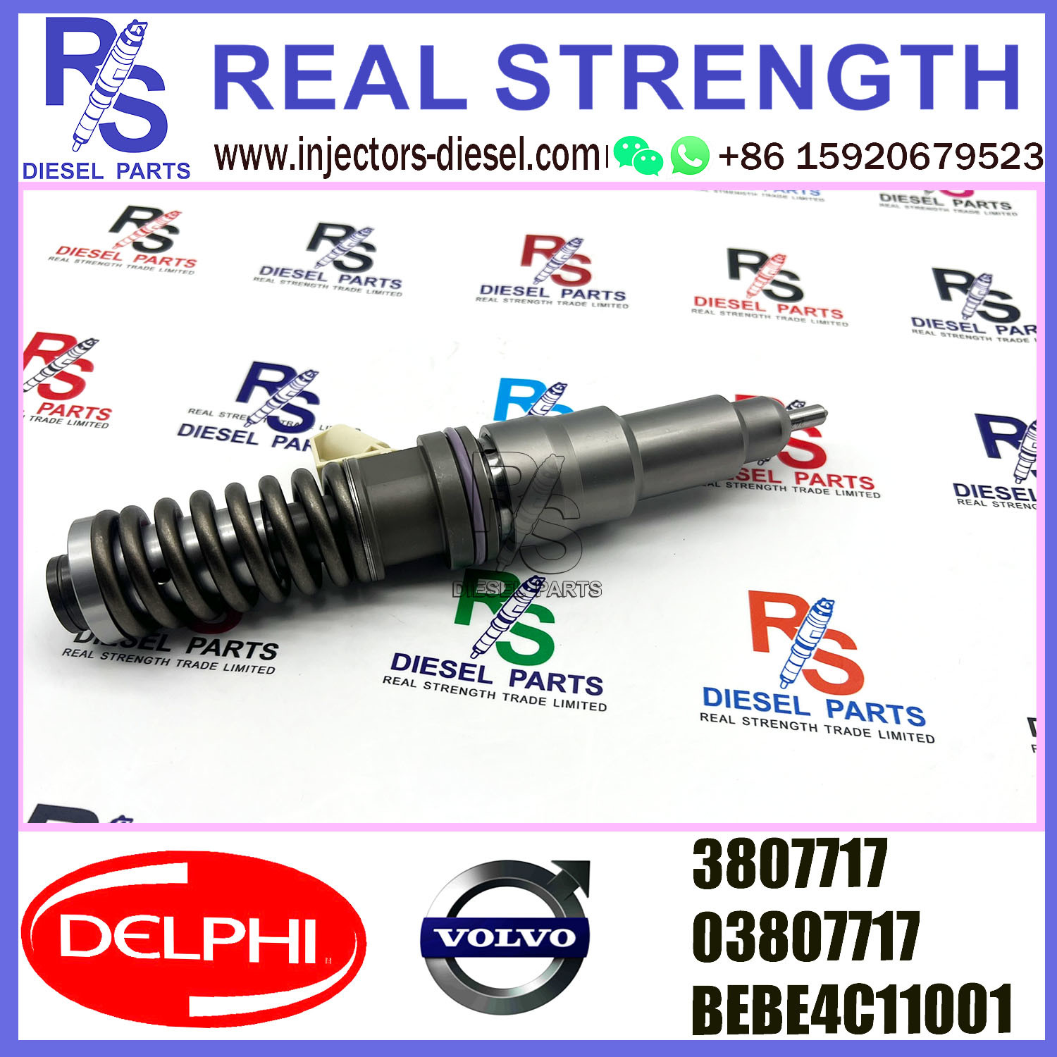 DELPHI 2pin injector 3807717 03807717 BEBE4C11001 Diesel pump Injector V-O-L-V E1 for V-O-L-V PENTA ENGINES D12 775BHP