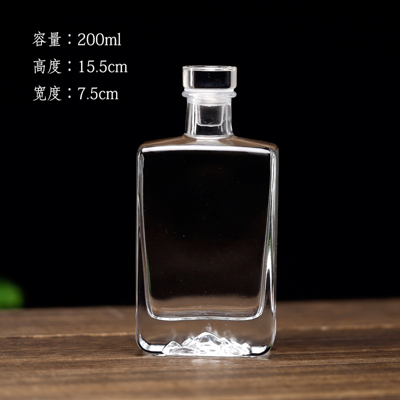 Glass 100ml 200ml Vodka Fruit Wine Rum Gin Whiskey 375 ml Bottle for Cosmetic Packing