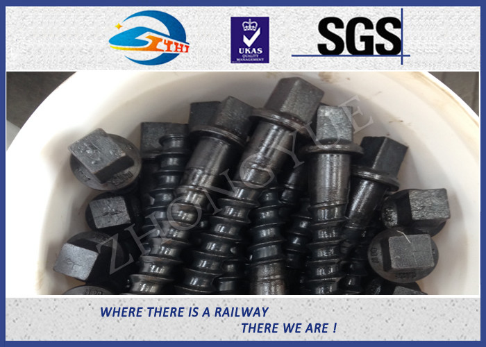 Customized 35# 45# Railroad Screw Spike For Railway Fastening System Construction