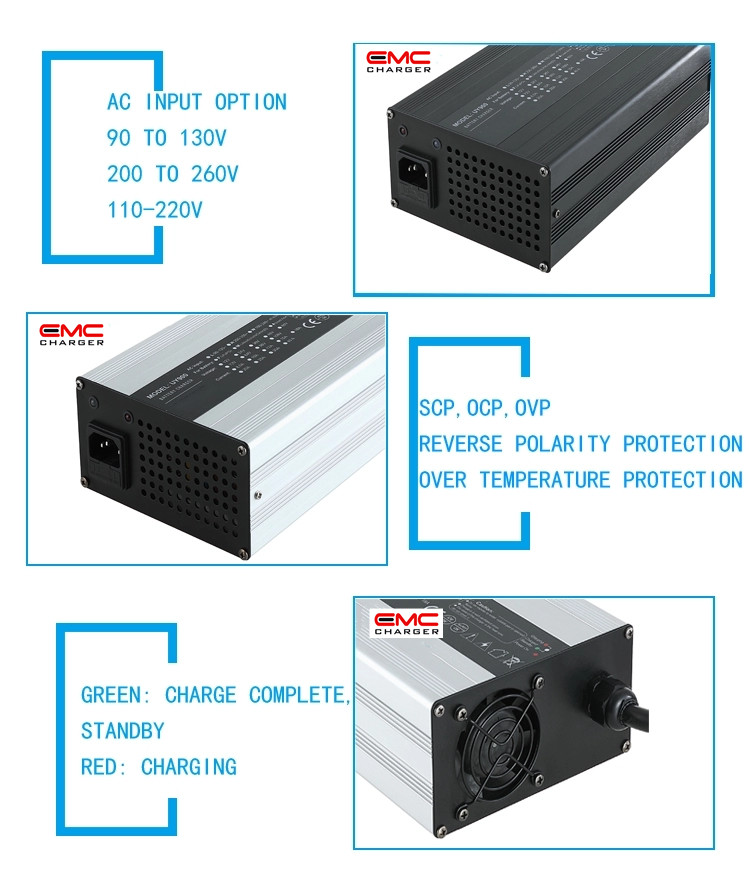 12V 40A Aluminium Alloy with Fan lithium battery charger for E-forklift CE