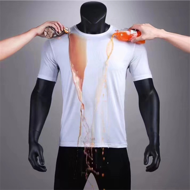 Black Technology Mens Nano Tech T Shirts Plain Dyed O Neck Short Sleeve