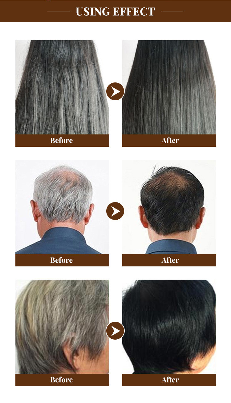 5 minutes fast dyeing magic grey coverage black hair dye shampoo