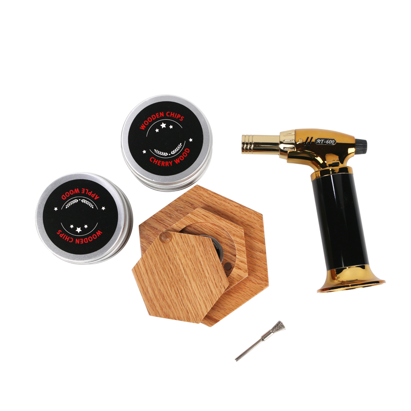 Amazon Hot Selling Whiskey Wine Smoker Drink Old Fashioned Premium Wood Chips Infuser Cocktail Smoker Kit With Torch