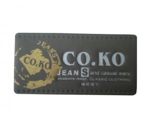 China custom embossed leather labels leather luggage tags manufacturer with logo on sale