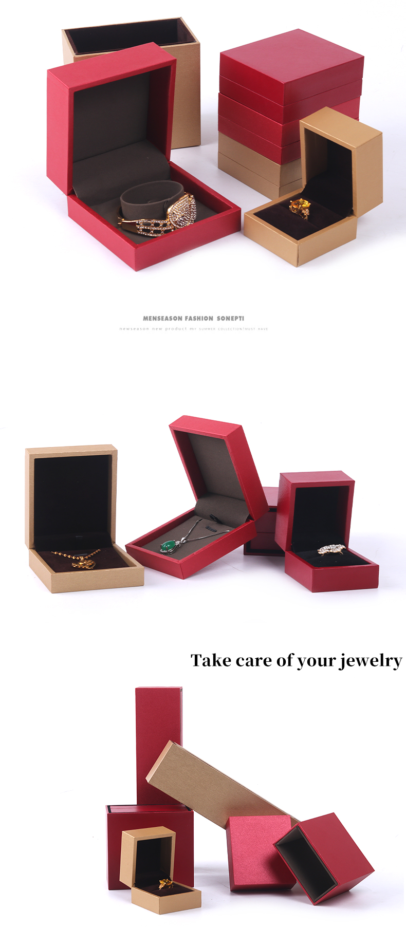 Custom Logo Paper Jewelry Packaging Box for Bracelet Necklace Storage 5.5*4.5*3.5
