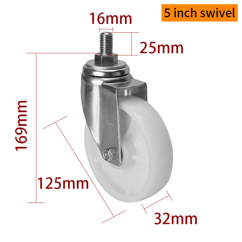 EDL Medium Duty 5inch 150kg Threaded TPA Caster by Swivel and Brake type 505S-26