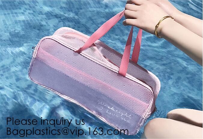 Clear Zipper Pouch with Strap Makeup Bag PVC Cosmetic Pouch,Printing Clear k Cosmetic PVC Pouch, bagease, bagplast