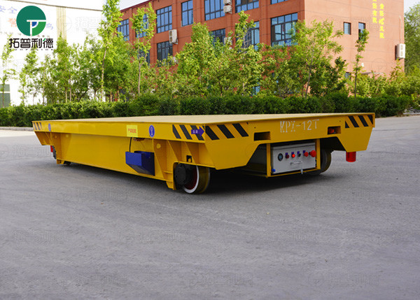 Battery Power Material Transfer Motorized Cart Moving On Track