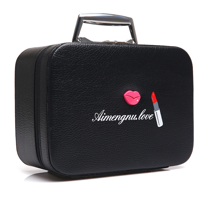 Lightweight L25*D11.5*H18.5CM PU Cosmetic Case With Metal handle