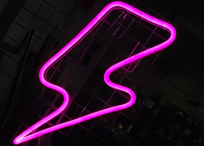 Lightning Bolt Neon Sign Remote Control Lightning LED Neon Signs Big Size Handmade Visual Artwork Home Wall Decor Light