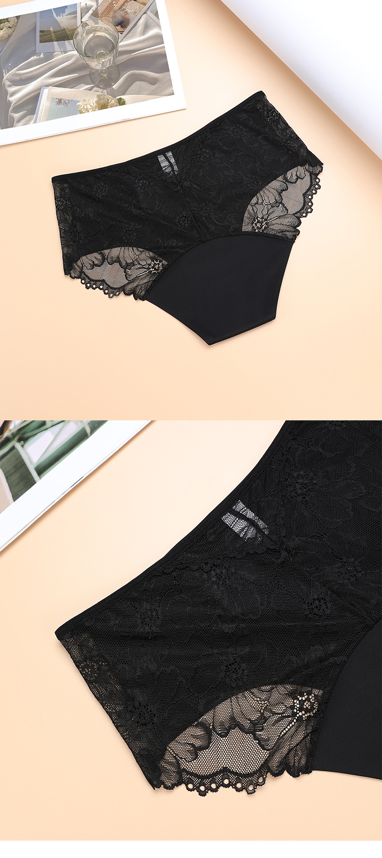 Menstrual Period Proof Underwear Leakproof Flower Mesh Sexy Transparent Underwear