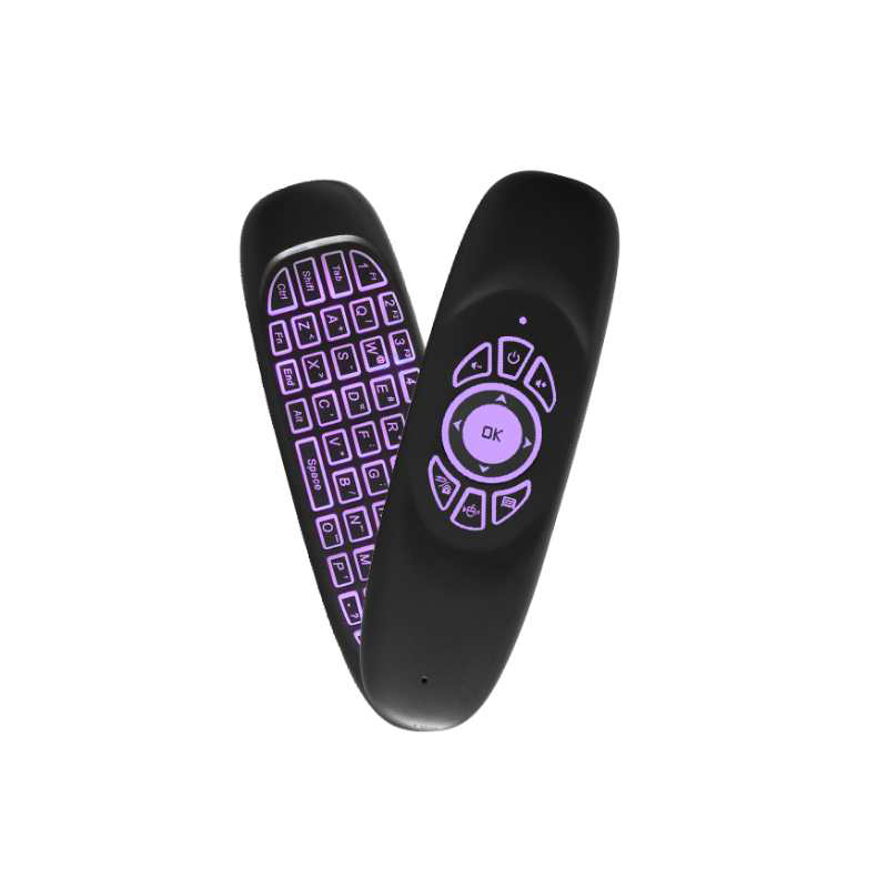 Long Operating Range Air Mouse Backlight 2.4G Remote Control With Keyboard